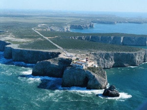 Cabo San Vicente. Punta Sagres is the next land tongue to the right.