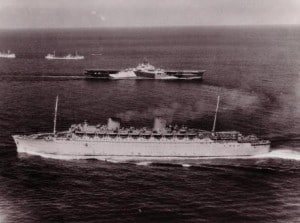 Nieuw Amsterdam trooping USCG photo