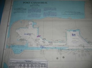 The port of Cape Canaveral in the nautical chart.