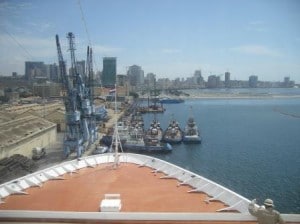 The Luanda sky line. Fast developing if counting the number of cranes. 