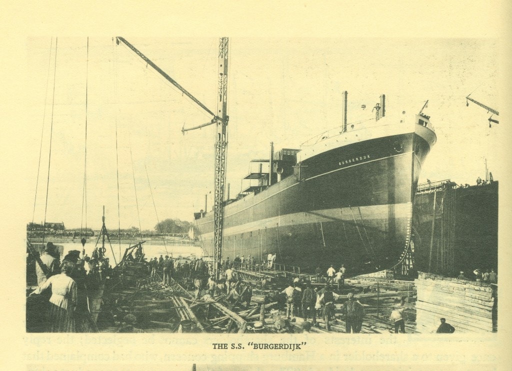 The ss Burgerdijk about to be launched.