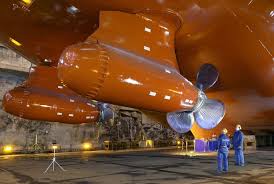 Pods are unusual in the way that the propeller is in the front. It pulls the ship forward instead of pushing it as a conventional propeller does.