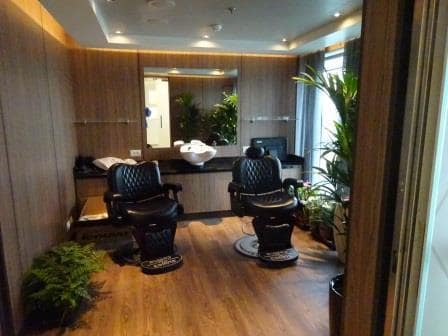 What was cleared from under the plastic was the Barber shop in the Green house Spa. We men are now finally equal to the Ladies and have our own dedicated area.
