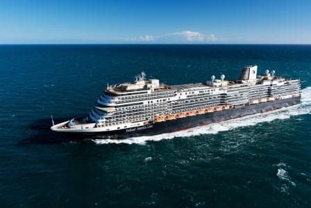 Sea Trials in Feb. 2016. The captain was very happy with how the ship handled. (Photo courtesy Holland America Line)