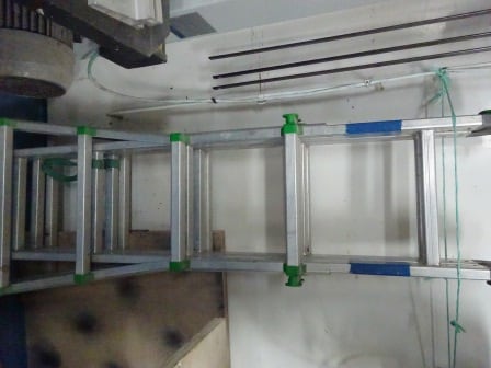 All Ladders are tested and then marked with the color of the year, such as blue in this case.