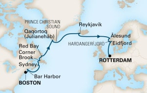 Voyage of the Vikings. !8 days from the USA, Canada via Greenland, Iceland and Norway to Rotterdam.