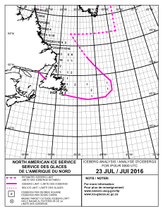 The ice chart for the area for 23 July 2016. Courtesy Canadian Coastguard.